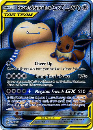 Eevee & SnorlaxTag Team GX 171/181-Kantocards