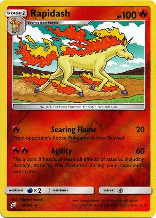 Rapidash 18/181 - Reverse Holo-Kantocards