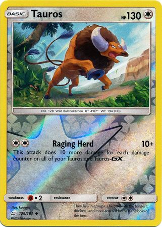 Tauros 129/181 - Reverse Holo-Kantocards
