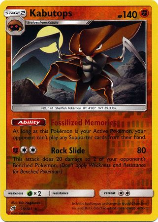Kabutops 78/181 - Reverse Holo-Kantocards
