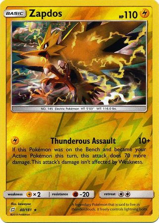 Zapdos 40/181 - Reverse Holo-Kantocards
