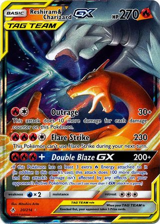 Reshiram & CharizardTag Team GX 20/214-Kantocards
