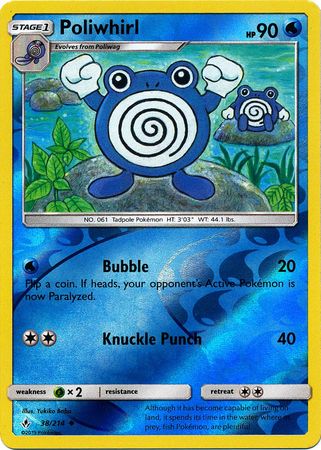Poliwhirl 38/214 - Reverse Holo-Kantocards