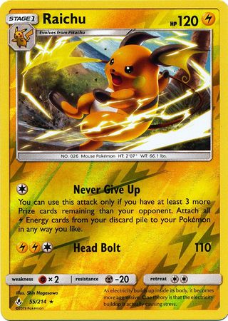 Raichu 55/214 - Reverse Holo-Kantocards