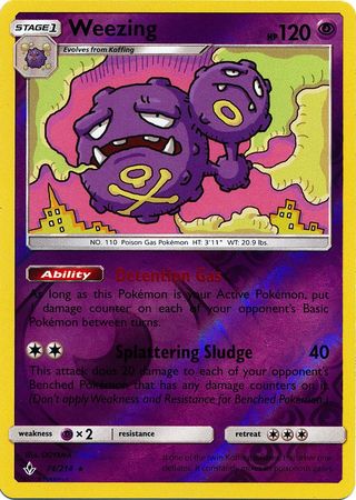 Weezing 74/214 - Reverse Holo-Kantocards