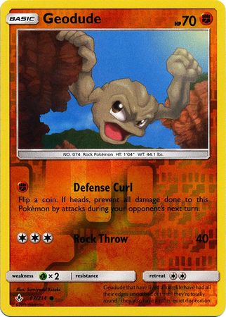 Geodude 87/214 - Reverse Holo-Kantocards