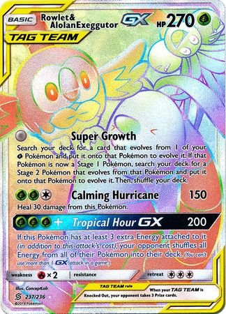 Rowlet & Alolan ExeggutorTag Team GX 237/236-Kantocards
