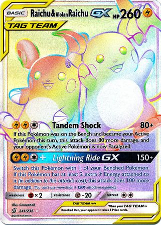 Raichu & Alolan RaichuTag Team GX 241/236-Kantocards