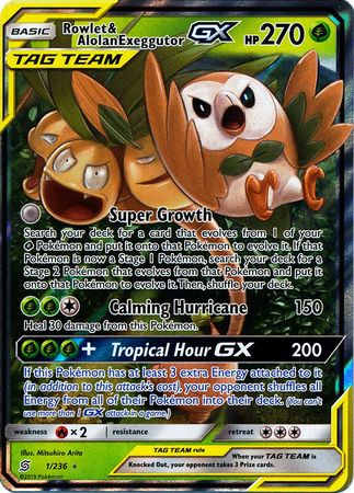 Rowlet & Alolan ExeggutorTag Team GX 1/236