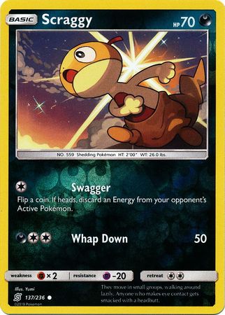 Scraggy 137/236 - Reverse Holo-Kantocards