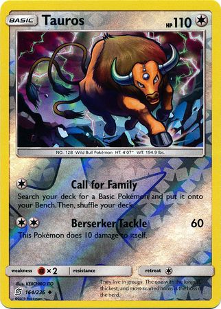 Tauros 164/236 - Reverse Holo-Kantocards