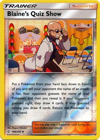 Blaine's Quiz Show 186/236 - Reverse Holo-Kantocards