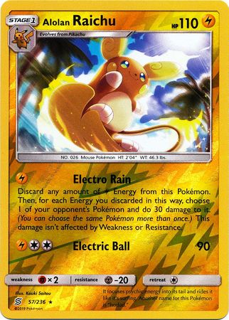 Alolan Raichu 57/236 - Reverse Holo-Kantocards