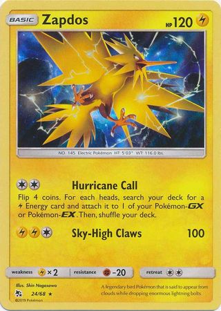 Zapdos 24/68 - Holo-Kantocards