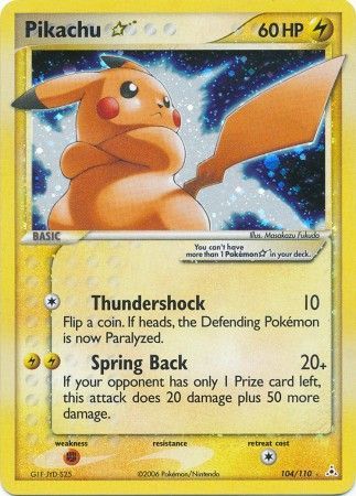 Pikachu Star 104/110-Kantocards