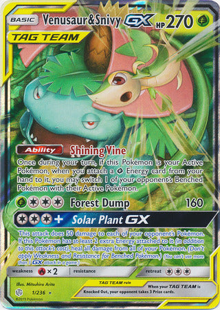 Venusaur & SnivyTag Team GX 1/236-Kantocards