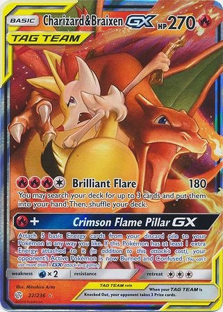 Charizard & BraixenTag Team GX 22/236-Kantocards