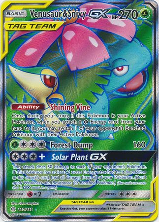 Venusaur & SnivyTag Team GX 210/236 - Full Art-Kantocards