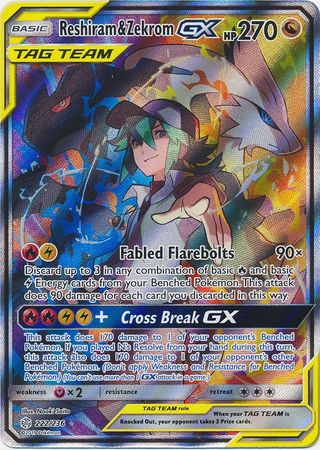 Reshiram & ZekromTag Team GX 222/236 - Full Art-Kantocards