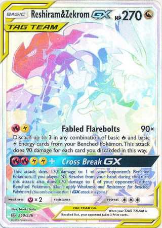 Reshiram & ZekromTag Team GX 259/236 - Hyper Rare-Kantocards