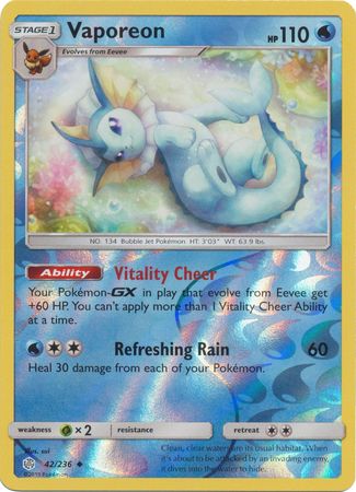 Vaporeon 42/236 - Holo Reverse-Kantocards