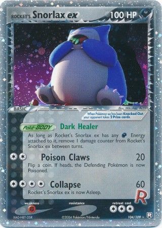 Rocket's Snorlax ex 104/109-Kantocards