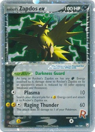 Rocket's Zapdos ex 106/109-Kantocards