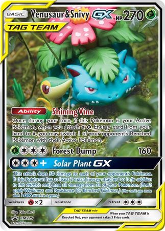 Venusaur & Snivy Tag Team GX SM229-Kantocards