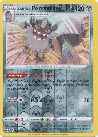 Galarian Perrserker 128/202 - Reverse Holo-Kantocards