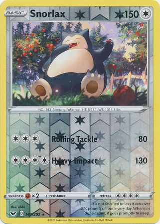 Snorlax 140/202 - Reverse Holo-Kantocards
