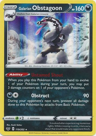 Galarian Obstagoon 119/202-Kantocards