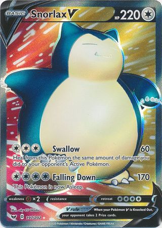 Snorlax V 197/202 - Full Art-Kantocards