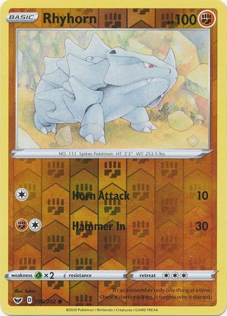 Rhyhorn 096/202 - Reverse Holo-Kantocards