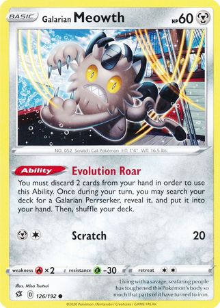Galarian Meowth 126/192-Kantocards