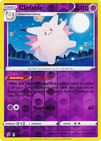 Clefable 075/192 - Reverse Holo-Kantocards