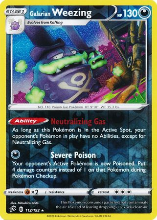 Galarian Weezing 113/192 - Reverse Holo-Kantocards