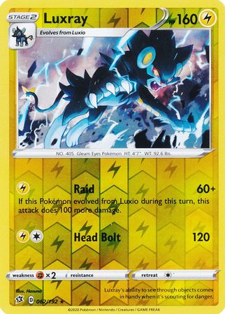 Luxray 062/192 - Reverse Holo-Kantocards