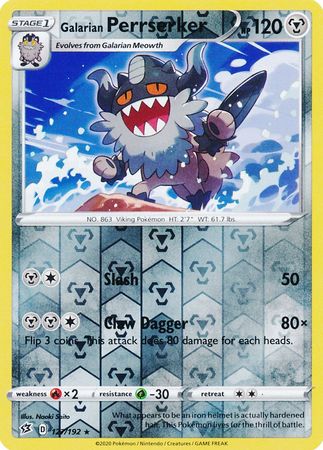Galarian Perrserker 127/192 - Reverse Holo-Kantocards