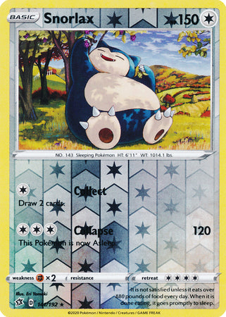 Snorlax 141/192 - Reverse Holo-Kantocards