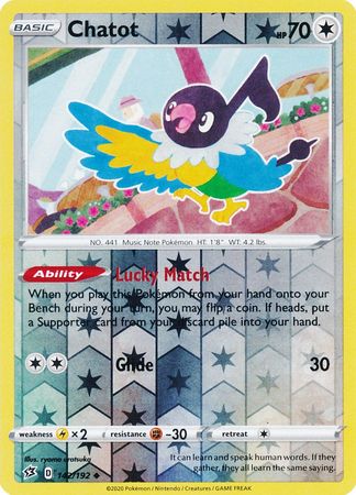 Chatot 142/192 - Reverse Holo-Kantocards