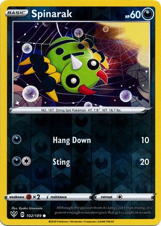 Spinarak 102/189 - Holo Reverse-Kantocards