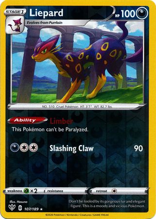 Liepard 107/189 - Holo Reverse-Kantocards