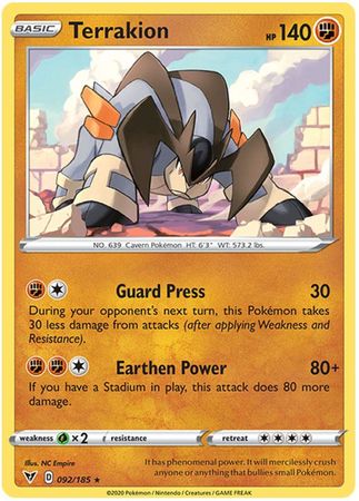 Terrakion 092/185 - Holo-Kantocards