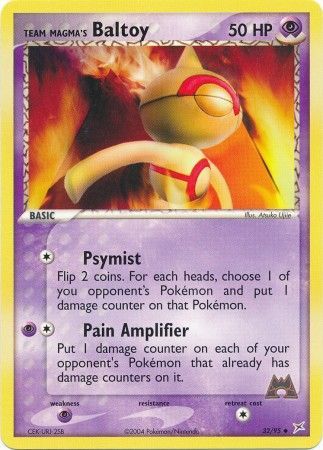 Team Magma's Baltoy 32/95-Kantocards
