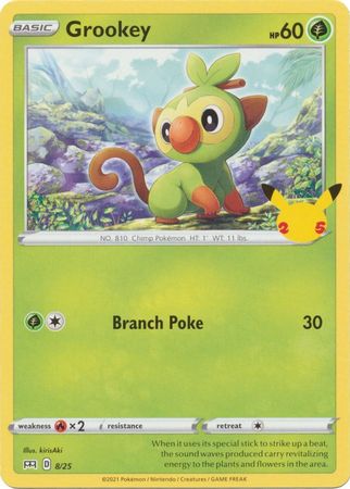 Grookey 8/25 25 Aniversario-Kantocards