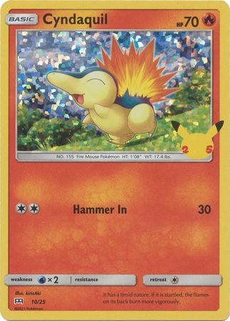 Cyndaquil 10/25 25 Aniversario Holo-Kantocards