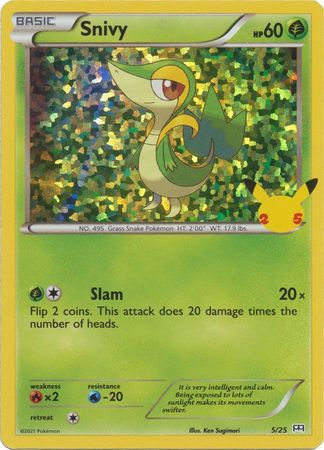 Snivy 5/25 25 Aniversario Holo-Kantocards