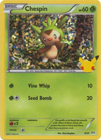 Chespin 6/25 25 Aniversario Holo-Kantocards