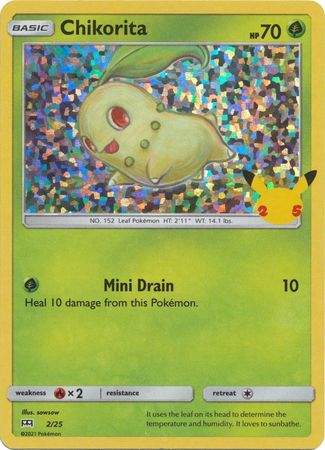 Chikorita 2/25 25 Aniversario Holo-Kantocards