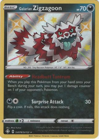 Galarian Zigzagoon SV078/SV122-Kantocards